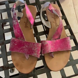 Free People distressed pink sandals size 40